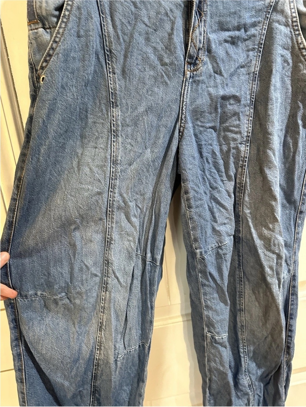 Pilcro Light Blue Boyfriend Drawstring Cuff Jeans - Picture 6 of 8